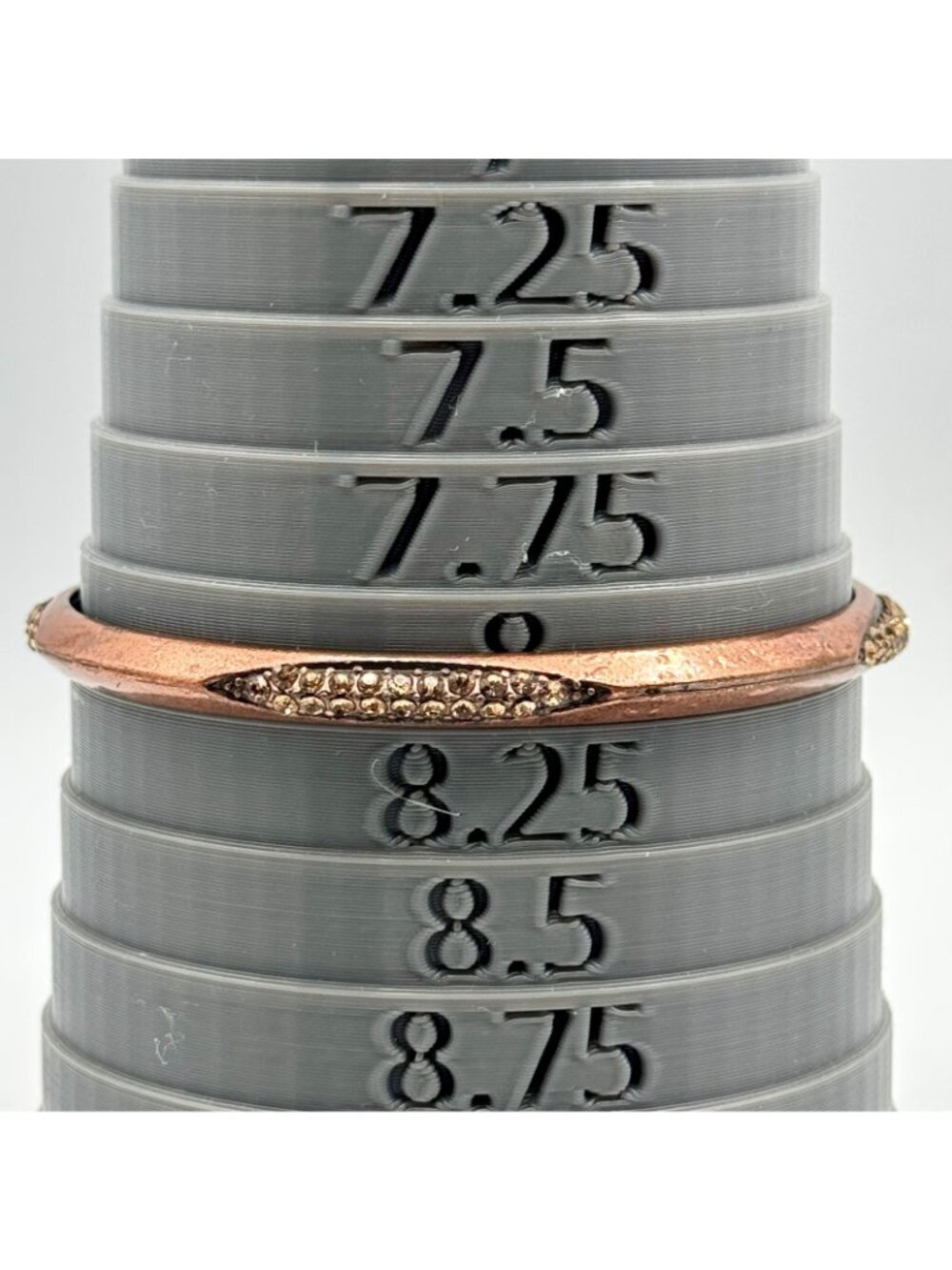 Vintage Copper and Rhinestone Bangle Bracelet BOHO Stackable 8" - Picture 6 of 10
